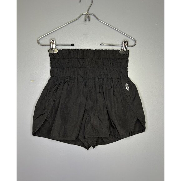 FP Movement The Way Home Shorts Womens Black High Rise Smocked Athletic Lined - Picture 2 of 13